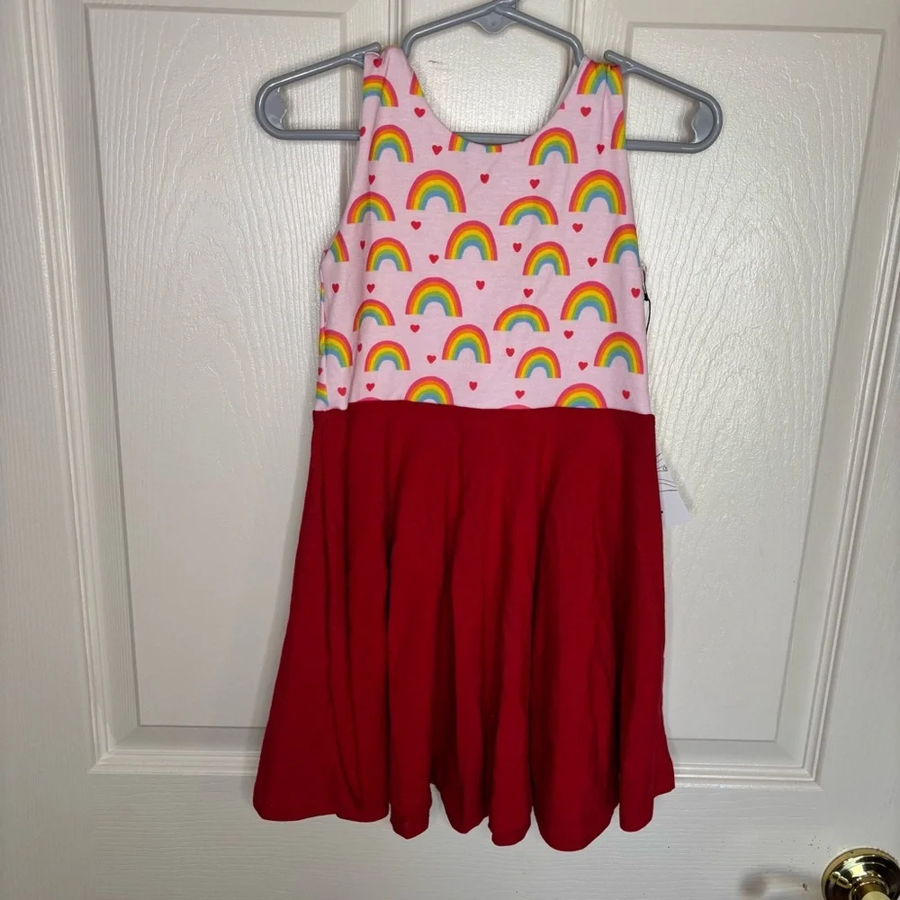Malia and Kai pink red rainbows twirl tank‎ dress Size 3 NWT
